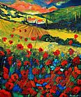 Poppies In Tuscany by Unknown Artist